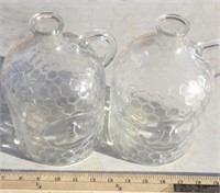 (2) HONEYCOMB GLASS JUGS
