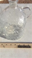 (2) HONEYCOMB GLASS JUGS