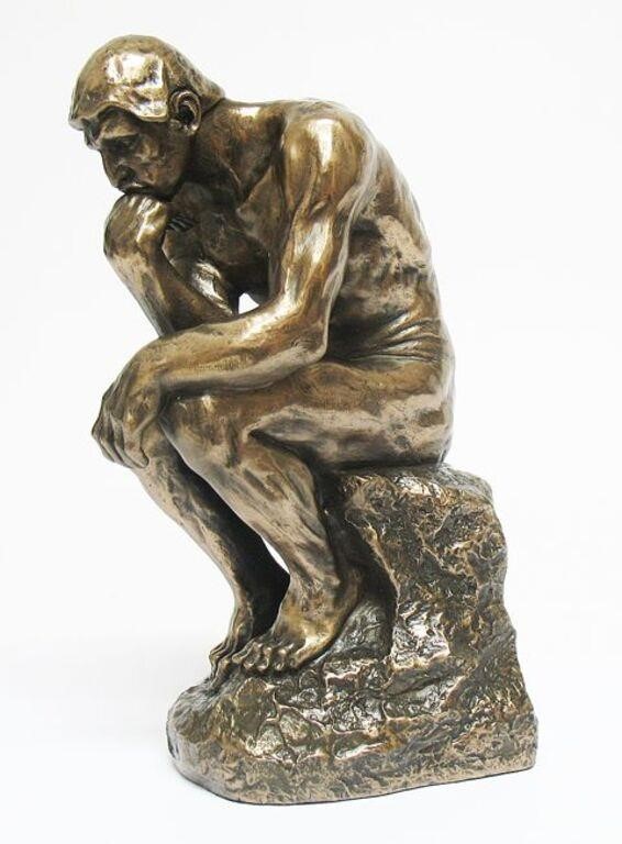 RODIN'S "THE THINKER" - Solid Bronze Statue