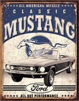 New Classic Mustang All Out Performance Tin Sign