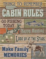 New Cabin Rules Tin Sign