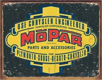 New Mopar Parts And Accessories Tin Sign