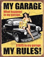 New My Garage Rules Tin Sign