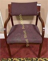 Wooden Chair With Maroon Cushions
