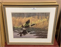 Gold Frame Brown Flying Geese