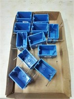 Flat of new blue electrical boxes