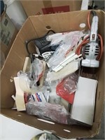 Box of miscellaneous hardware parts and new