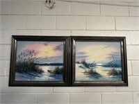 Pair of ocean prints
