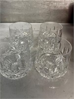 4 Waterford Crystal Lismore whiskey glasses