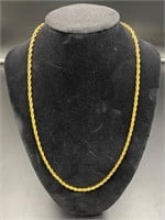20 Inch Gold Over Rope Chain Necklace