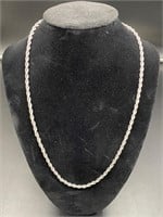 20 Inch White Gold Over Rope Chain Necklace