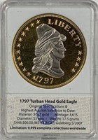 1797 Turban Head Replica - Plat./Gold Accented