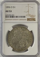 1896-O Morgan Silver Dollar NGC AU-53