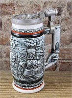 Beer Stein: History Of The Railroad, porcelain.