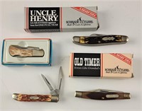 Pocket Knives (4) Schrade "Uncle Henry-John Deere