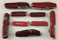 Pocket Knives (9) All Swiss Army style.
