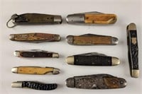 Pocket Knives (10) All stag, bone or jigged handle