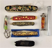 Pocket Knives (8) Incl. Chinese cloisonne.