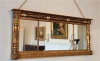 Antique Gold Gilded Paneled Wall Mirror