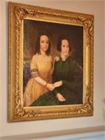 Large Original Oil Portrait Mother & Daughter