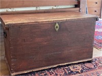 Antique Wooden Immigrant's Trunk