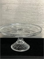 Cut Glass Cake Stand with Flower/Cross Pinwheels