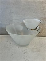 Mid Century Modern Frosted Glass Chip N Dip
