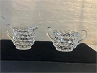 Mid Century Creamer & Sugar Bowl Fostoria Glass