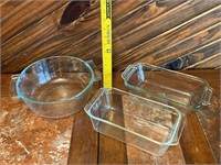 3 Glass Bakeware Dishes (Including Pyrex/Anchor)