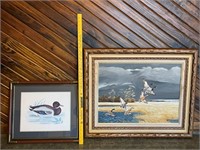 Framed Duck Pic & Duck Painting by Isaac Potts