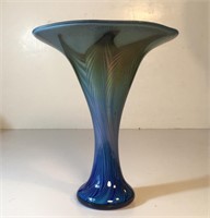 FLARED GLASS SIGNED VASE