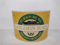 SSP Golden Rail Curved Corner Beer Sign