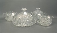 M'Burg Crystal Ohio Star 4 Pc Table Set