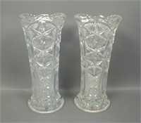 Two M'Burg Crystal Ohio Star Vases