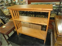SOLID OAK 2 TIERED BOOK CASE