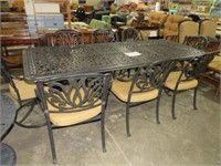 HEAVY DUTY WROUGT IRON PATIO TABLE W 8 CHAIRS