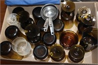 Glasses, Metal Measuring Cups