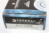 Federal 9mm Luger Ammo, 110 rounds
