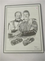 Framed Dale Earnhardt and Dale Earnhardt Jr.