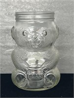 Vintage Glass Skippy Peanut Butter Teddy Bear