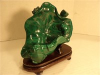 7" Malachite Sculpture frogs