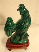 6" Malachite  Rooster Sculpture