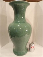 Huge bulbous celadon vase