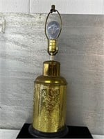 Single brass and wood Vintage mid century lamp