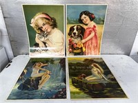 4 vintage prints