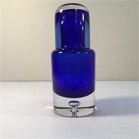 COBALT BLUE BUBBLE DECANTER WITH TUMBLER