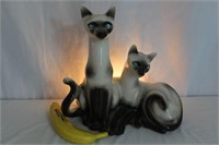 MCM Pair Siamese Cats TV Lamp