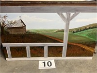 Farm scene painting - oil on canvas - 28" x 48"
