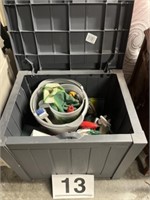 Outdoor storage container w/contents