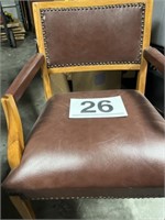 Leather and wood chair very nice